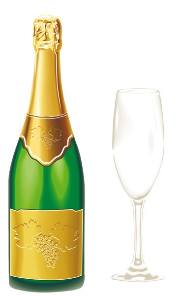 370x600 Champagne Clipart