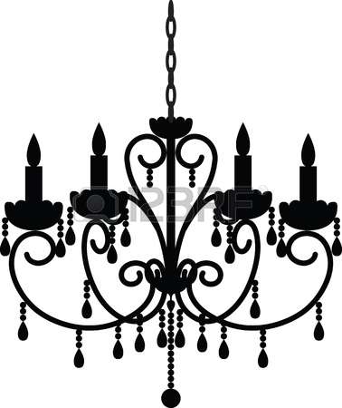 378x450 Silhouette Clipart Chandelier