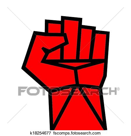 450x470 Clip Art Of Fist Red Clenched Hand Vector. Victory, Revolt Concept