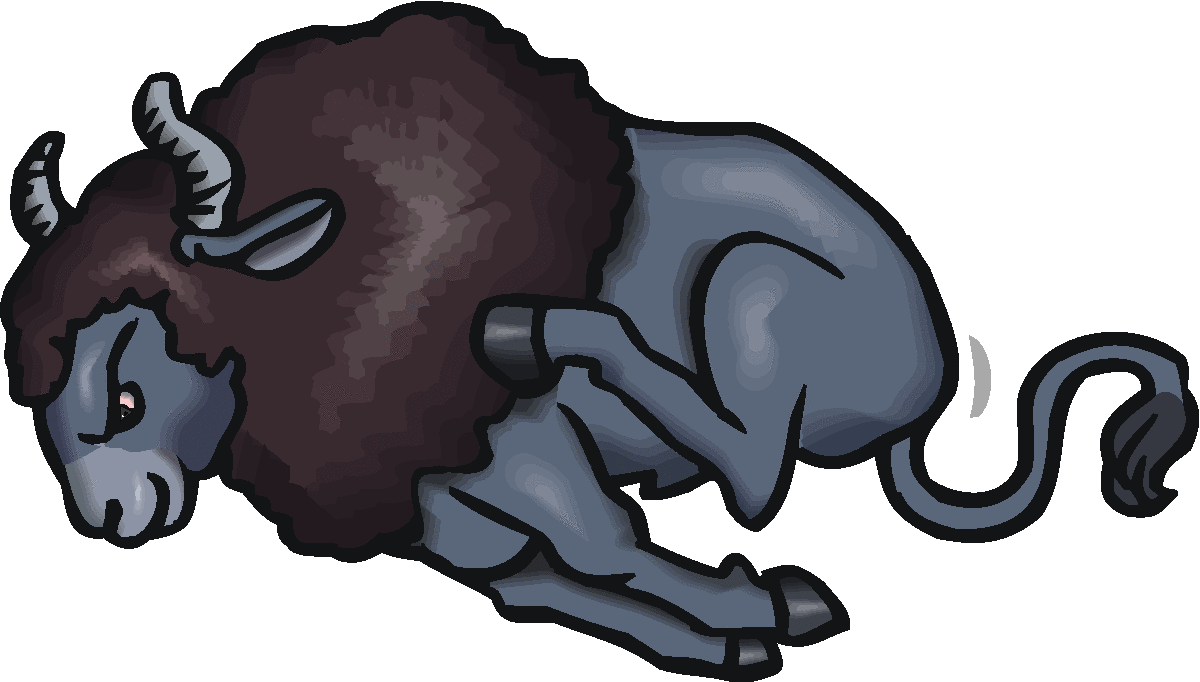 1200x682 Running Bison Clipart