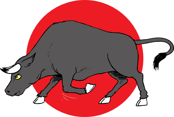 600x404 Bull Preparing To Charge Clip Art