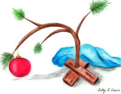 400x310 Colored Pencil Drawing Of Charlie Brown Christmas Tree