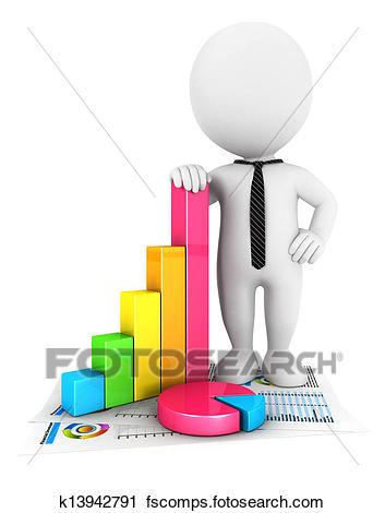 353x470 Clipart Of 3d White People Bar And Pie Charts K13942791