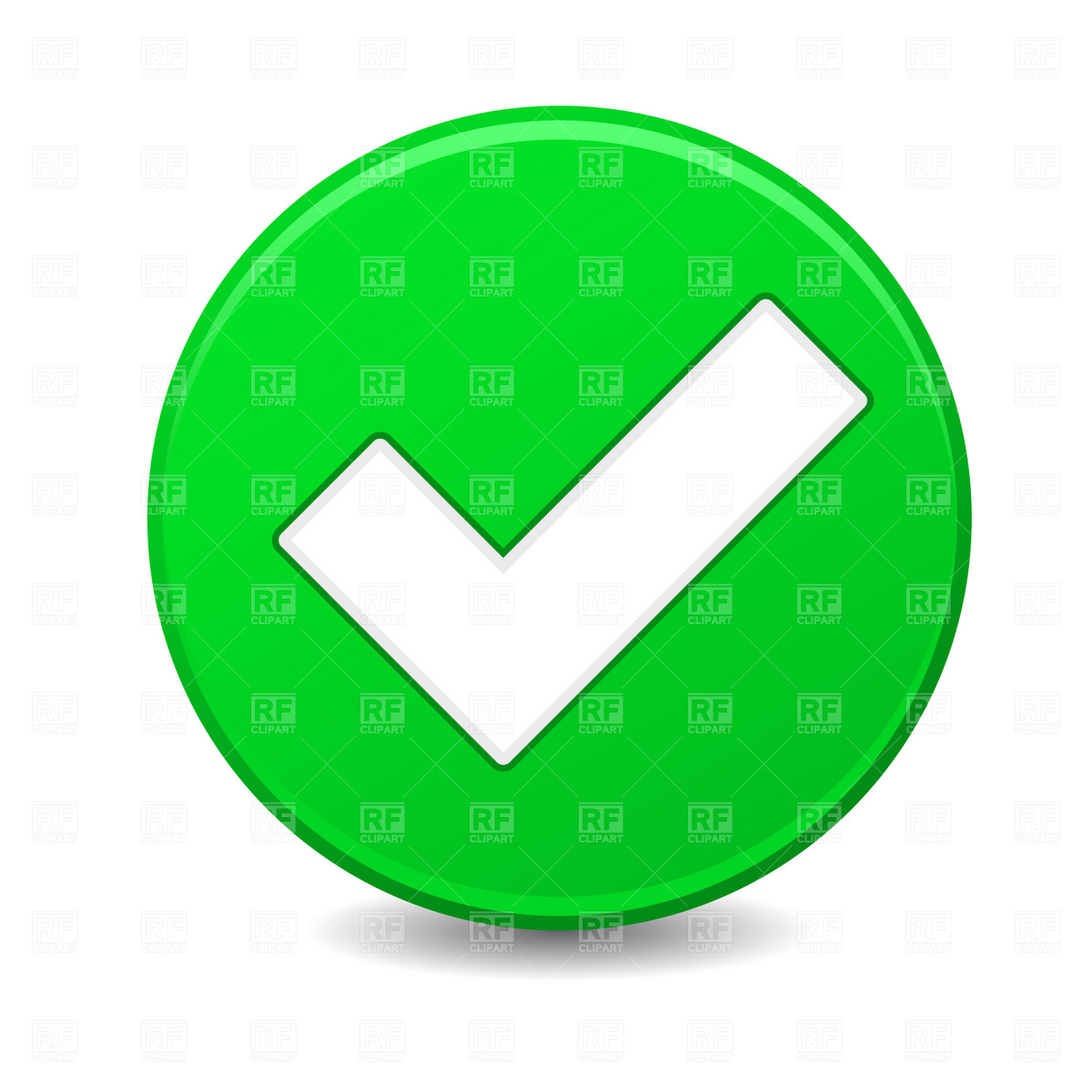 1200x1200 Green Button With Check Mark Royalty Free Vector Clip Art Image