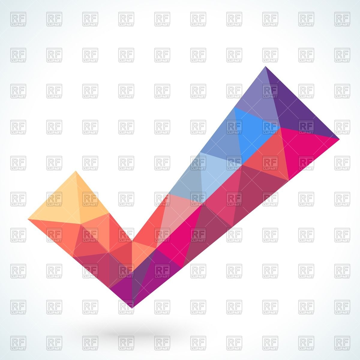 1200x1200 Polygonal Check Mark Or Tick With Shadow Royalty Free Vector Clip