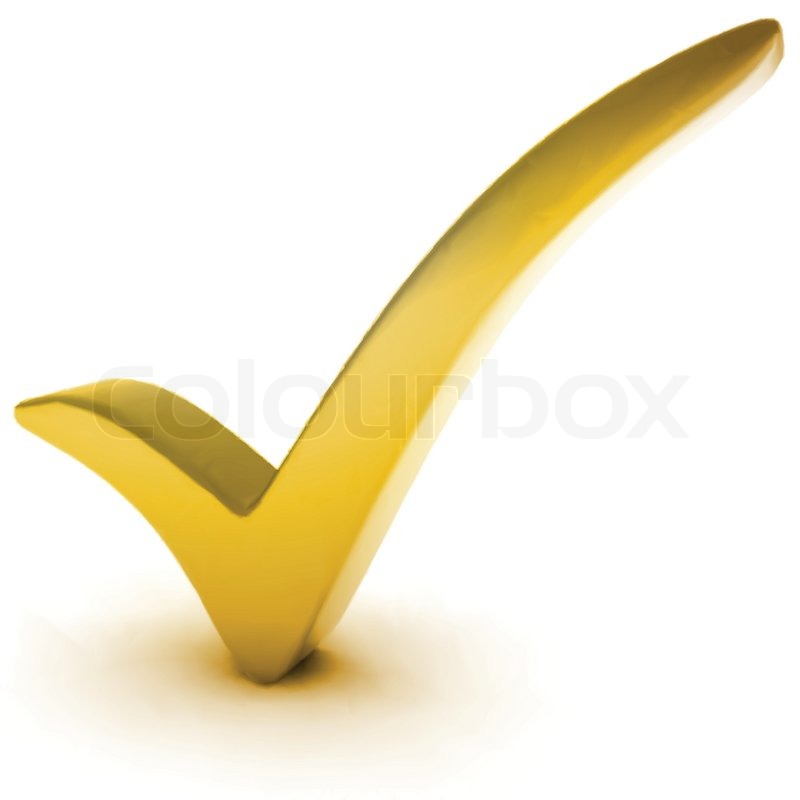 800x800 Vector Illustration Of Golden Check Mark Over White Background