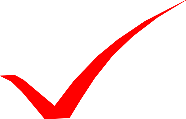 600x383 Red Check Mark Clip Art
