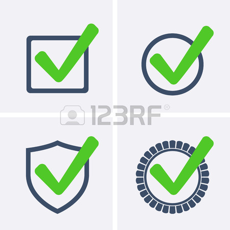 450x450 Green Tick Checkbox, Set Icons Vector Illustration Isolated