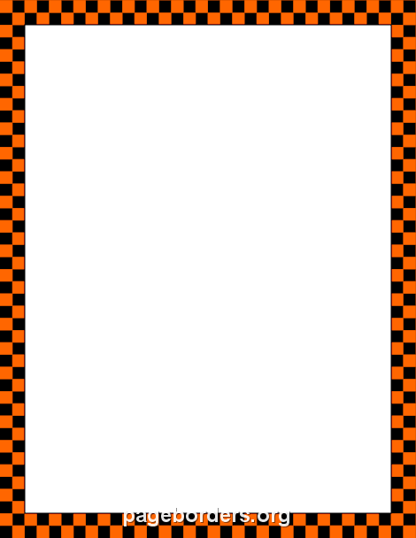 470x608 Orange Black Checkered Border Clip Art, Page Border,