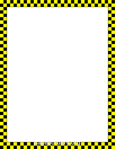 470x608 Yellow Black Checkered Border Clip Art, Page Border,
