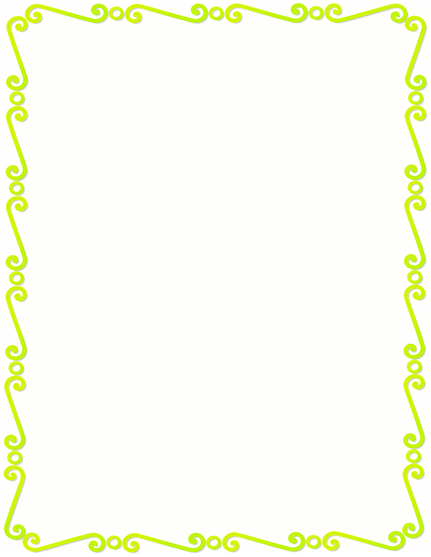 850x1100 Lemon Lime Spirals Border Clip Art Download