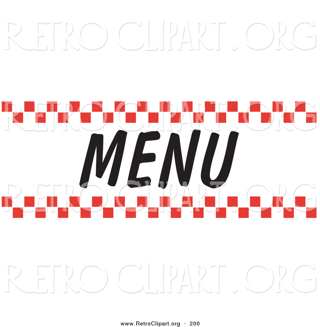 1024x1044 Retro Clipart Of A Menu Sign With Red Checker Borders And Black