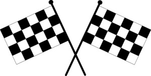 300x152 Checkered Flags Clipart Image