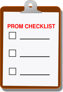 204x299 Prom Checklist Clip Art
