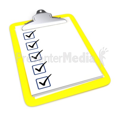 400x400 Clipboard With Five Checkmarks