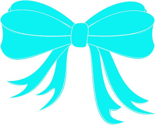 600x480 Turquoise Bow Ribbon Clip Art