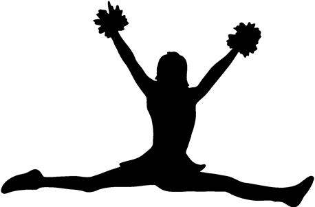 458x301 Cheerleading Clipart Black And White Poms