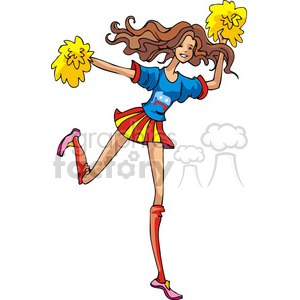 300x300 Royalty Free Republican Cheerleader 385665 Vector Clip Art Image