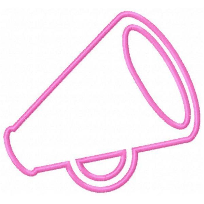700x700 Cheerleader Megaphone Applique Designs