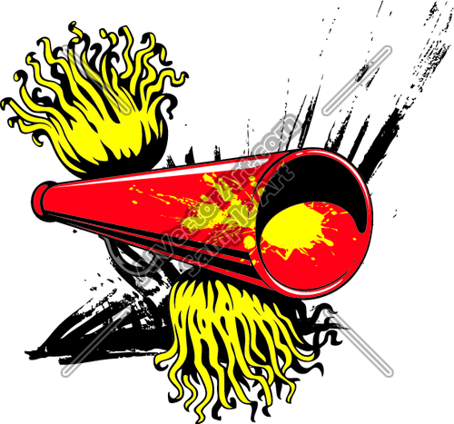 500x467 Cheerleader Pom Poms Amp Megaphone Clipart And Vectorart Sports