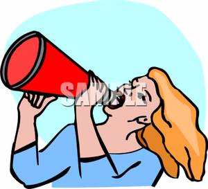 300x273 Woman Yelling Into A Megaphone Clipart Picture