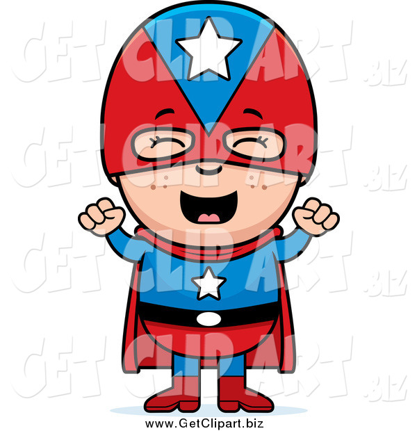 600x620 Clip Art Of A Cheering Super Boy By Cory Thoman