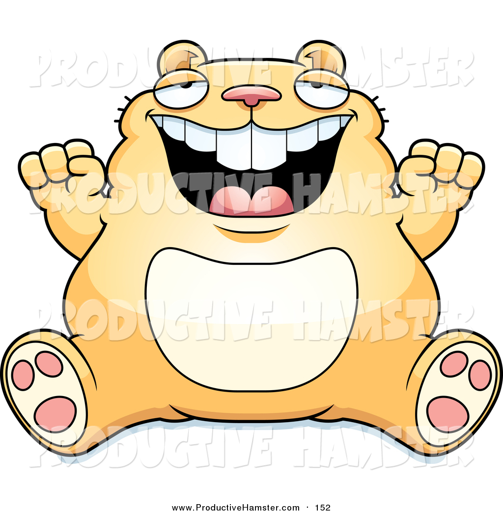 1024x1044 Clip Art Of A Fat Yellow Hamster Sitting And Cheering By Cory