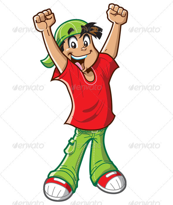 590x700 Boy Cheering Cartoon