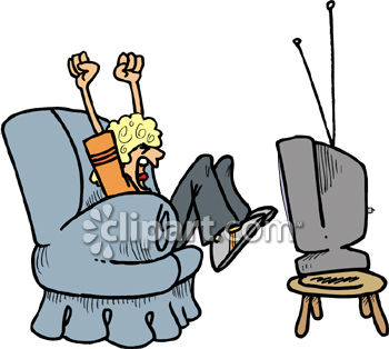 350x314 Superbowl Game Fan Sitting In His Arm Chair Cheering