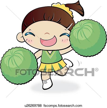 450x455 Stock Illustration Of Cheer, School Life, Cheerleaders