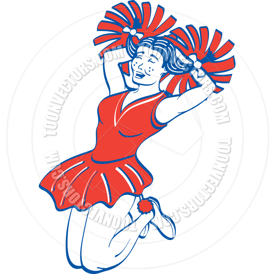940x940 Cartoon Cheerleader Vector Illustration By Clip Art Guy Toon