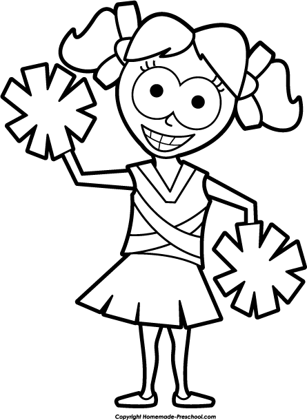 Cheerleader Clipart Black And White Free | Free download on ClipArtMag