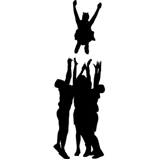 550x550 Cheerleaders Silhouette Decals (Cheer Decor) Cheerleader
