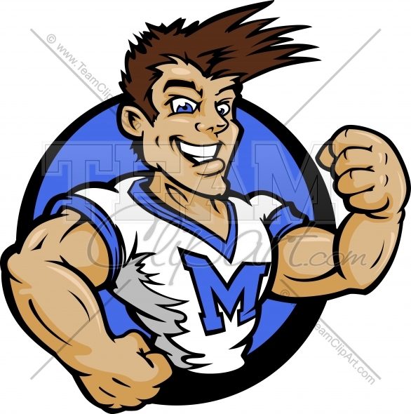 586x590 Male Cheerleader Cartoon Clipart Image. Easy To Edit Vector