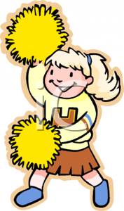 177x300 Colorful Cartoon Of A Cheerleader Practicing Cheers