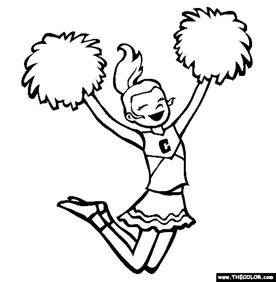 554x565 Printable Coloring Picture Of Cheerleader For Teenage Girls