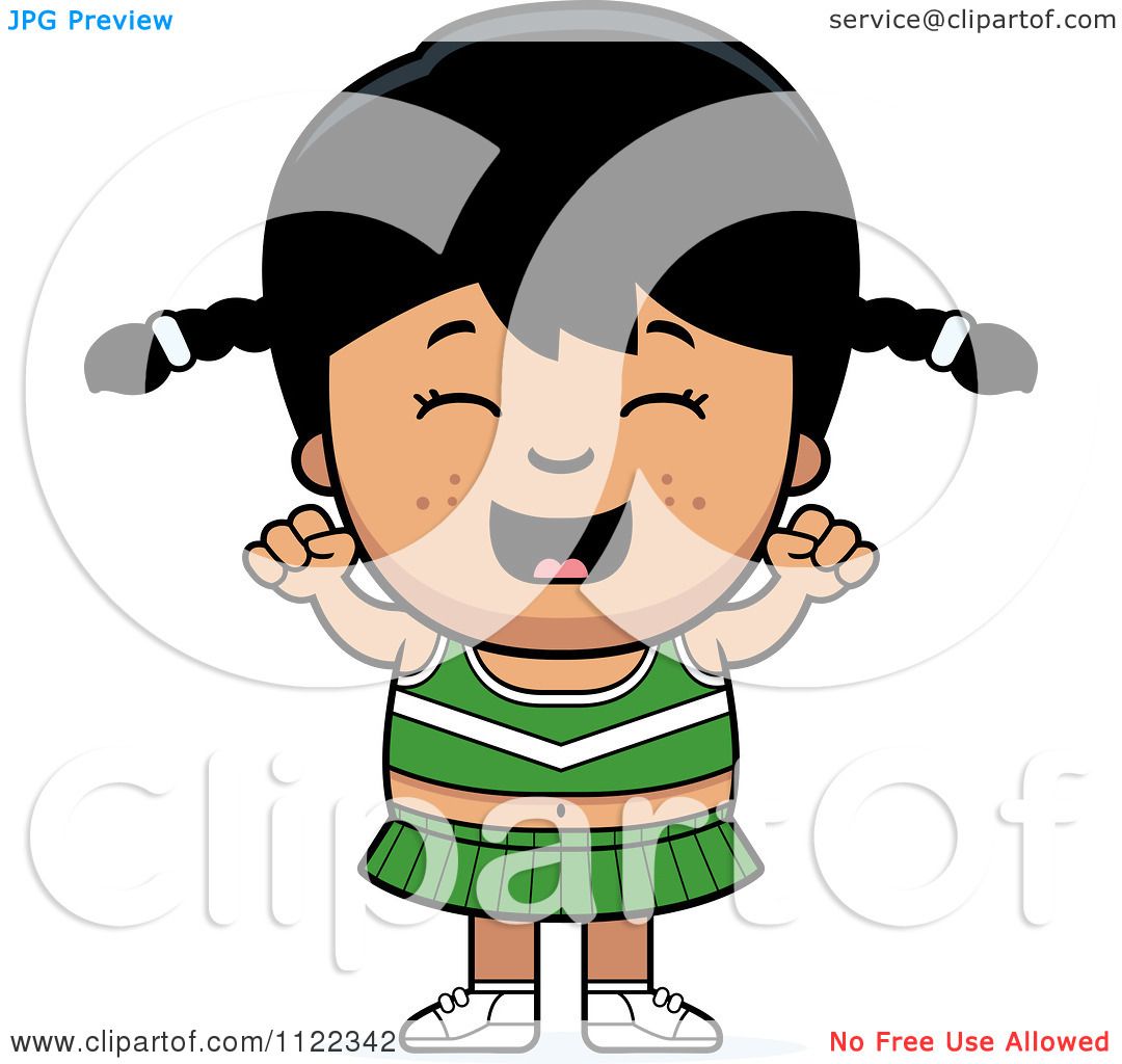 1080x1024 Cartoon Of A Happy Asian Cheerleader Girl Cheering