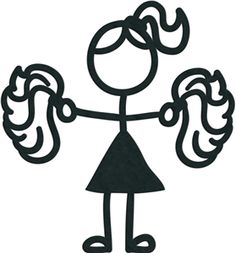 236x253 Cheerleader Stick Figure Group