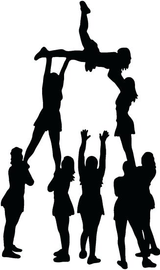 327x549 Cheerleading Clipart Cheerleader Silhouettes Set 3 With 8 Digital