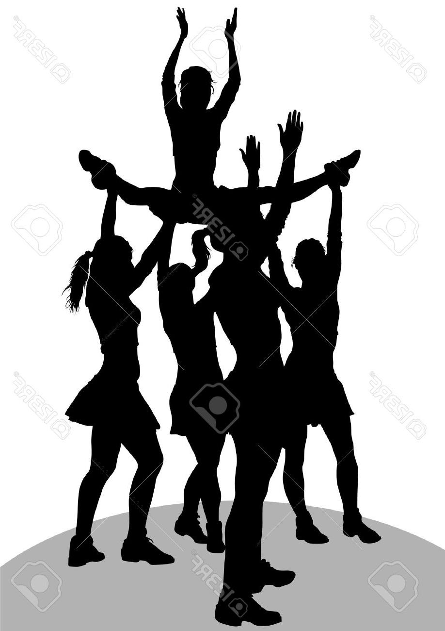 918x1300 Best Free Drawing Cheerleader Athlet Girls Stock Vector Silhouette