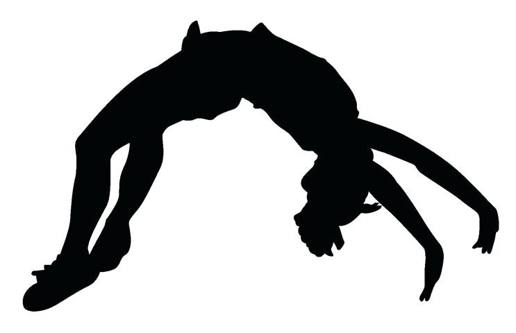 743x480 Cheerleading Clipart Cheer Tumbling Silhouette Cheerleader Flip
