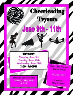 236x305 Cheerleading Tryouts Publisher Flyer