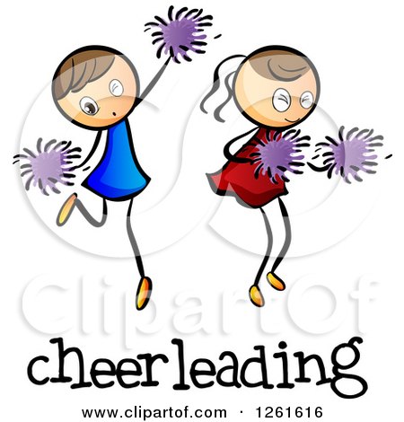 450x470 Clipart Of A Group Of Cheerleader Girls With Cheer Up Text