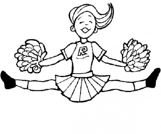 550x457 Coloring Pages Of Cheerleaders