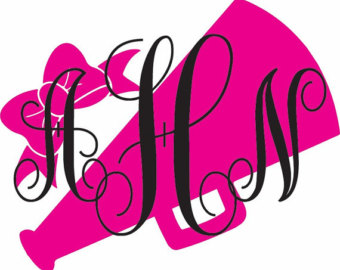 340x270 Cheer Megaphone Sticker Colorful Cheerleader Car Decal Laptop