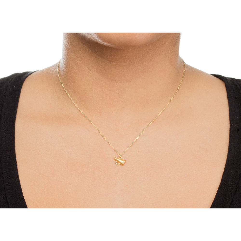 1000x1000 Make A Wish Cheer Megaphone Charm, Gold Dipped Dogeared