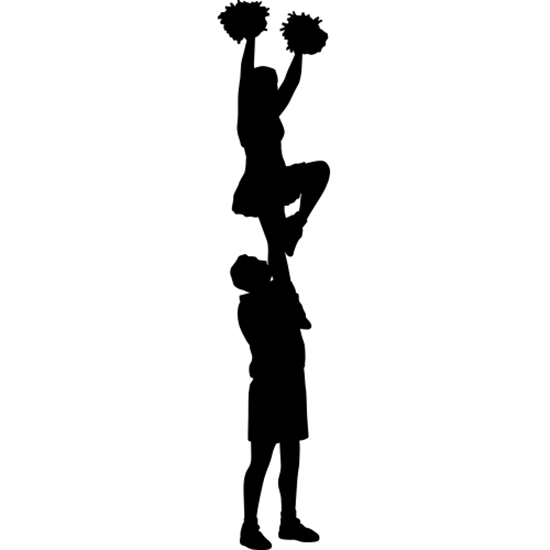 550x550 Cheer Silhouette Decals (Cheerleader Decor) Cheerleader Silhouettes