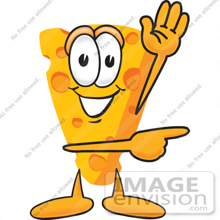 450x450 Clip Art Graphic Of A Swiss Cheese Wedge Mascot Character Waving