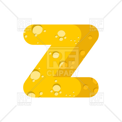 400x400 Letter Z Made Of Cheese Font Royalty Free Vector Clip Art Image