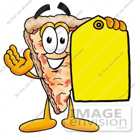 450x450 Clip Art Graphic Of A Cheese Pizza Slice Cartoon Character Holding